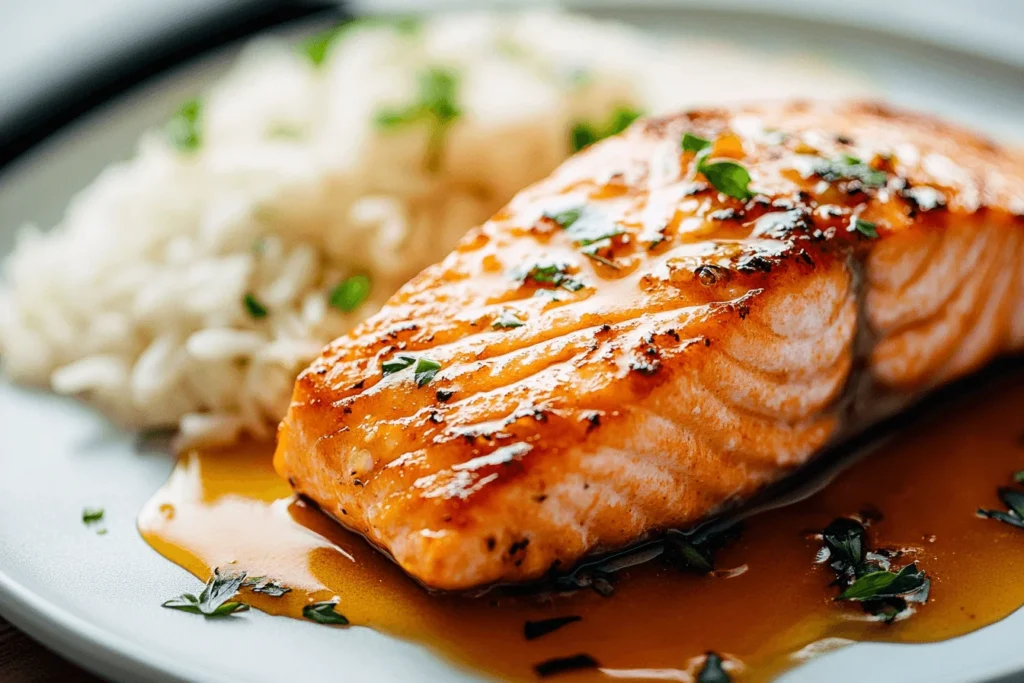 Honey Garlic Salmon with Rice
