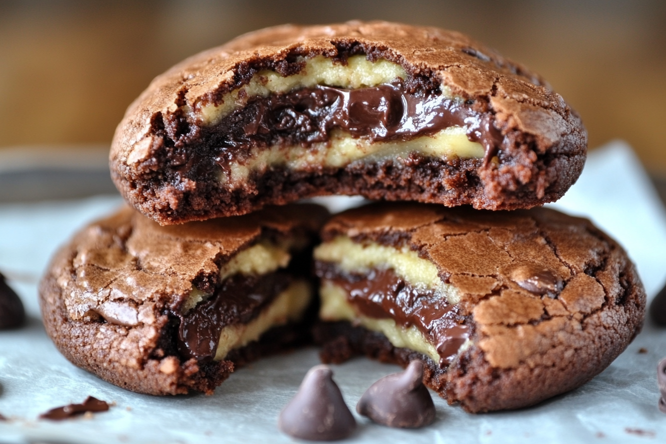 Brownie-Stuffed Chocolate Chip Cookies