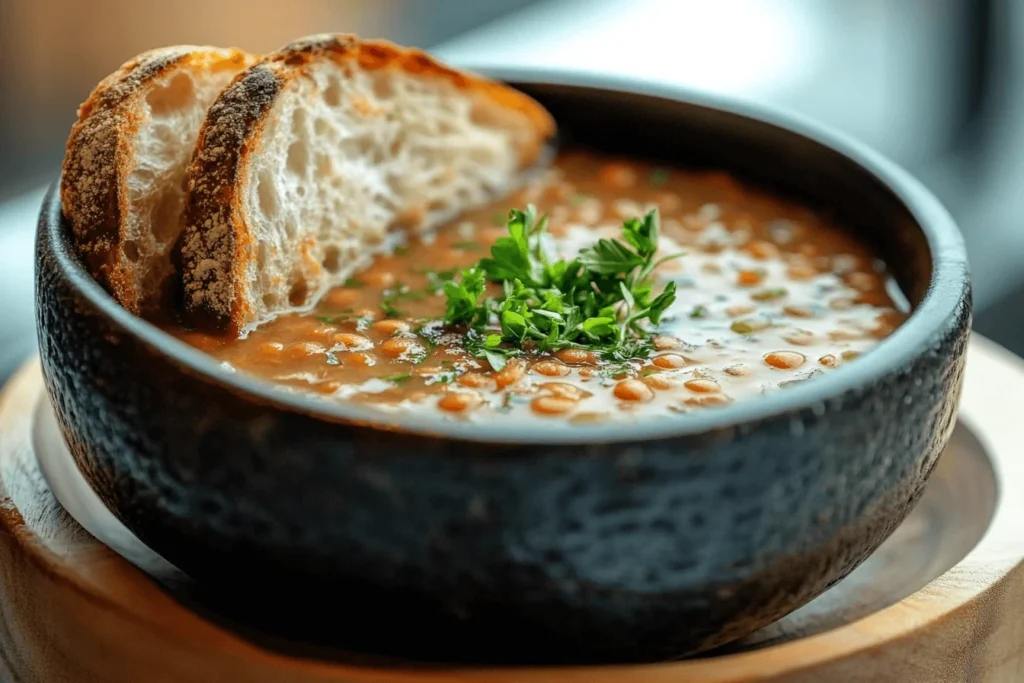 Lentil Soup with Crusty Bread
