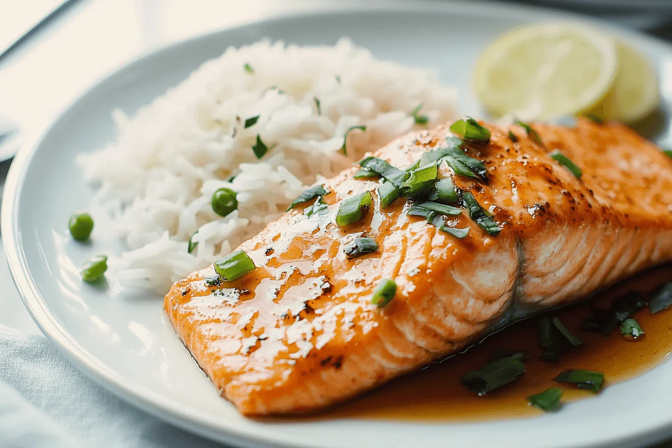 Honey Garlic Salmon with Rice